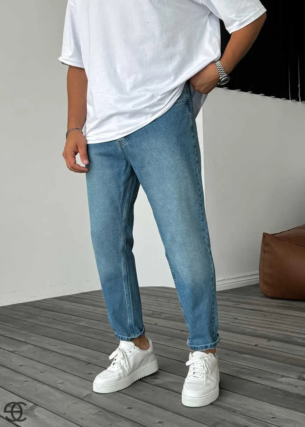 Παντελόνι Τζιν Loose Fit Πεπαλαιωμένο Με Σκίσιμο - Μπλε – 2