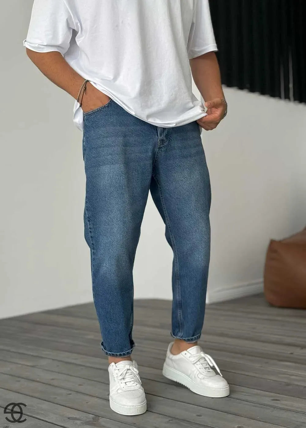 Παντελόνι Τζιν Loose Fit Με Εφέ Πετροπλυμένο - Μπλε – 2