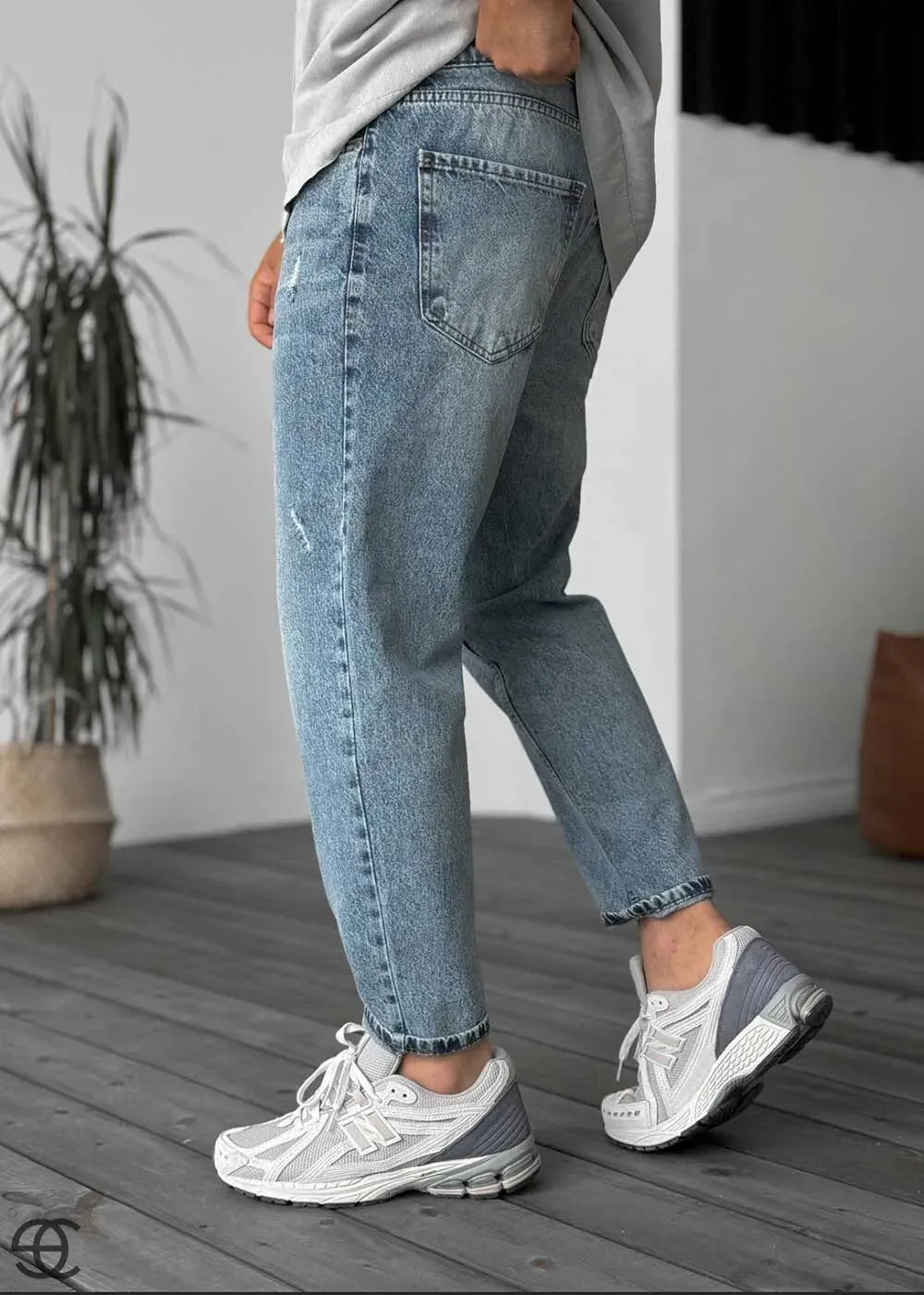 Παντελόνι Τζιν Loose Fit Με Μικρά Σκισίματα - Γαλάζιο – 6