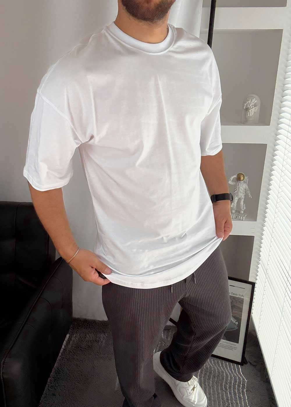 Basic T-Shirt Long Edition – Λευκό – 2