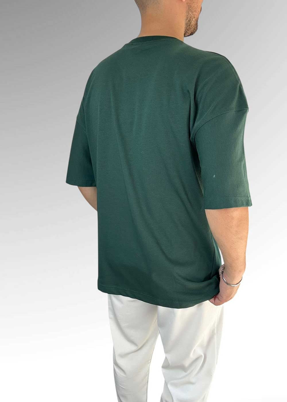 Simplify Oversized T-Shirt με Κεντημένο Λογότυπο – Πράσινο Σμαραγδί – 2