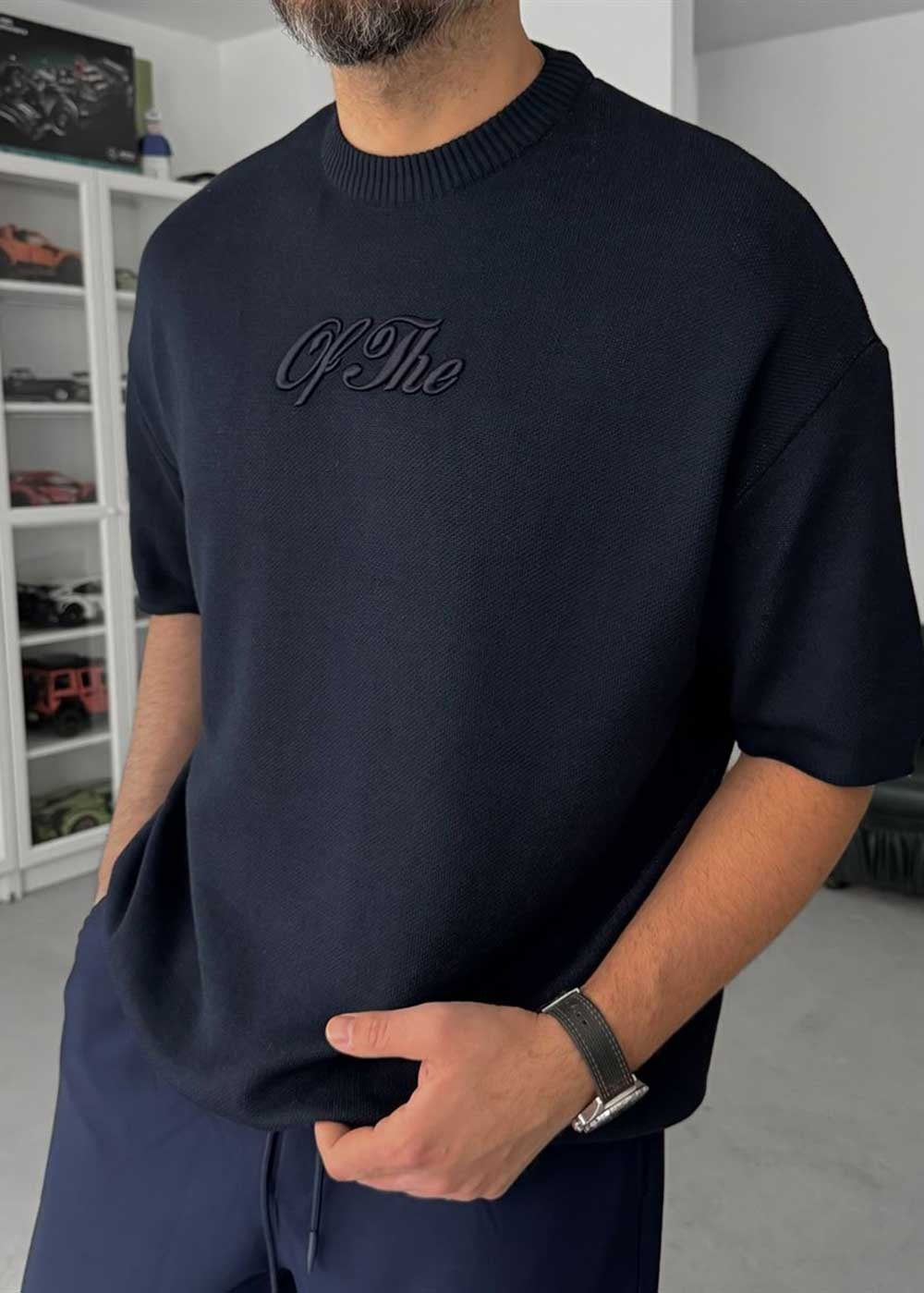 Oversized Πλεκτή Μπλούζα Ascension – Navy Blue – 2