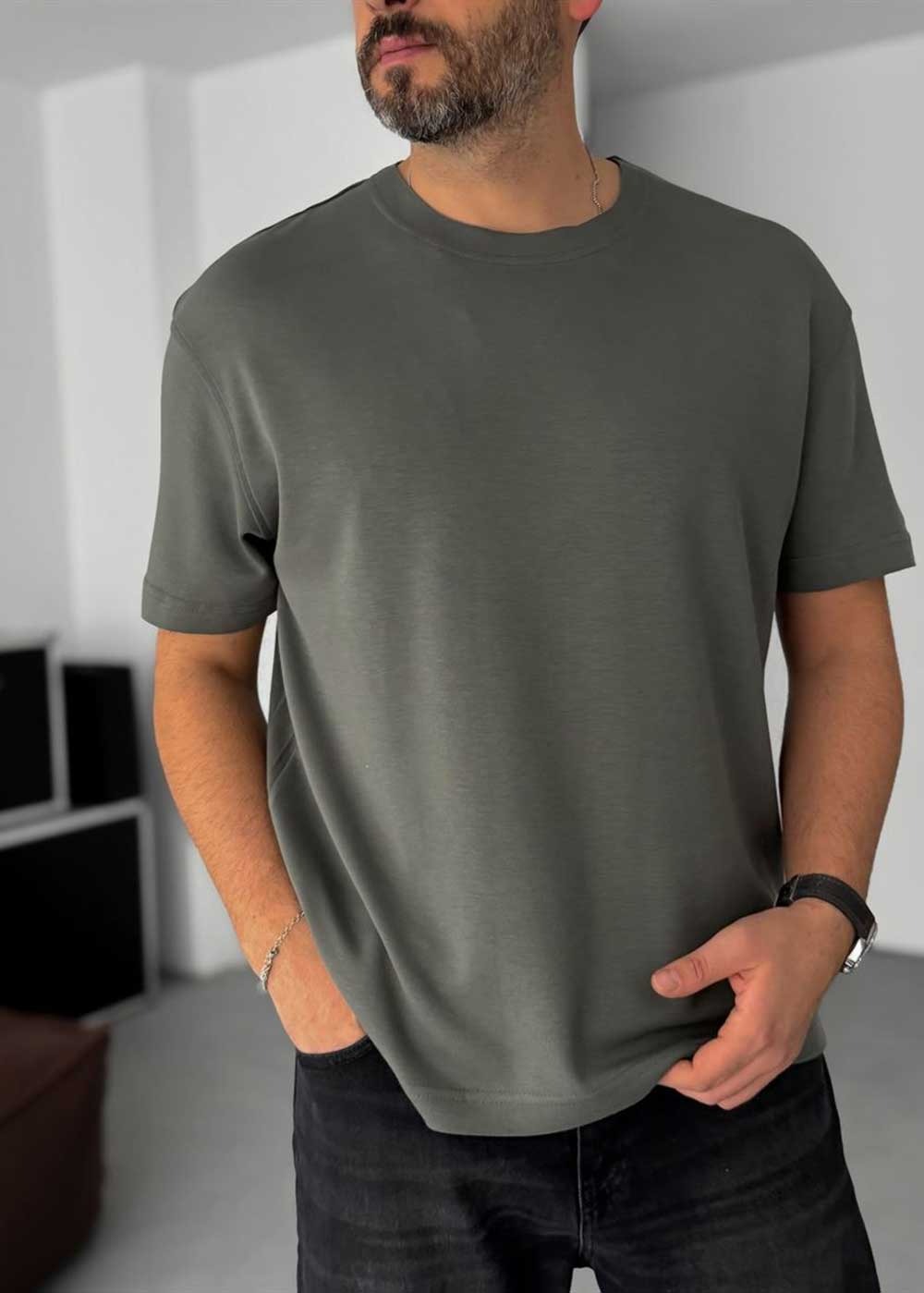 Modal Suprem T-Shirt Κανονικής Γραμμής – Χακί – 2