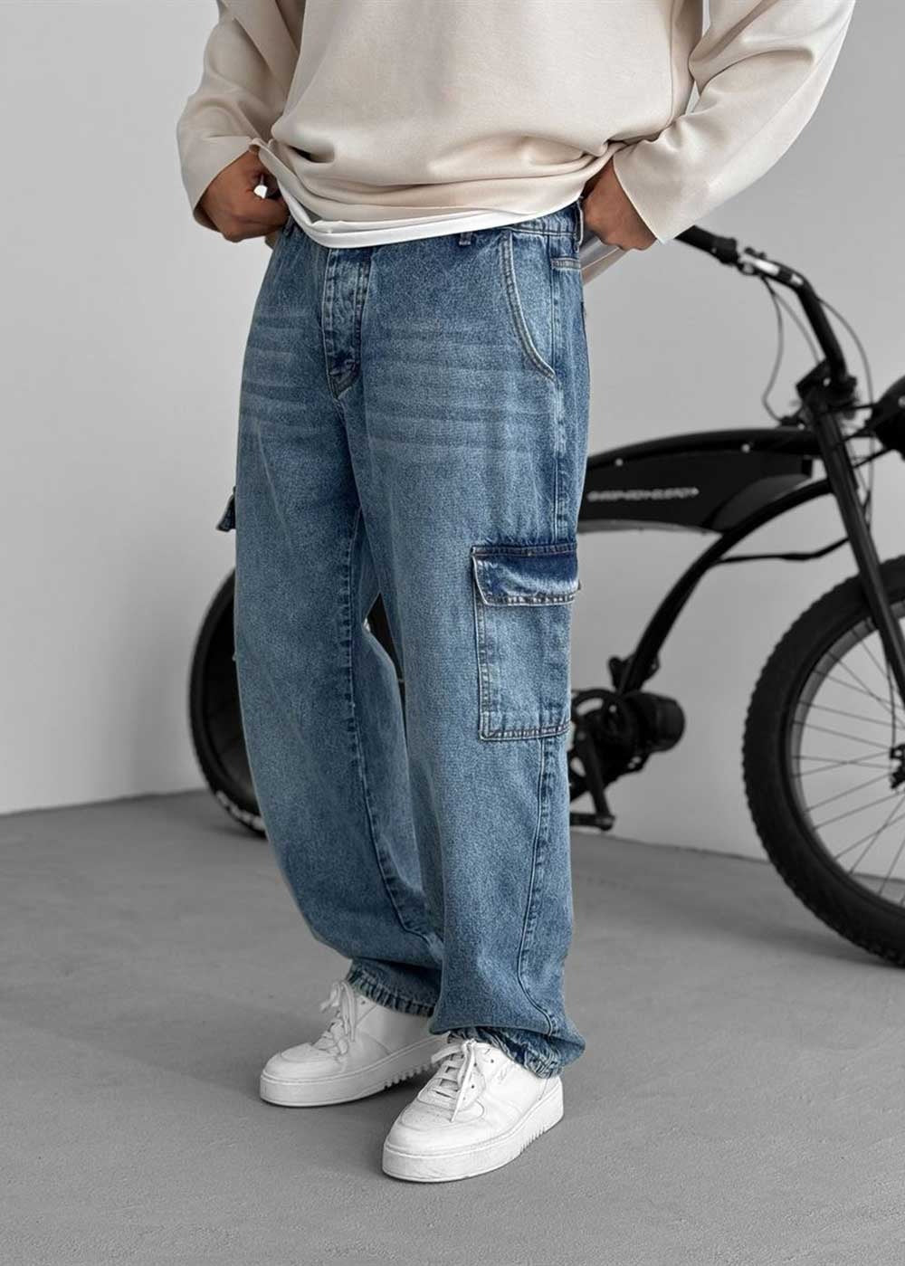 Cargo Παντελόνι Baggy – Μπλε – 2