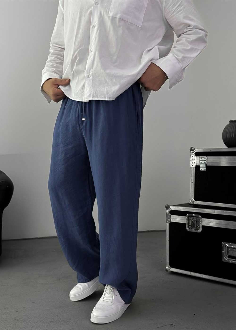 Lightweight Tensel Baggy Παντελόνι – Μπλε – 2
