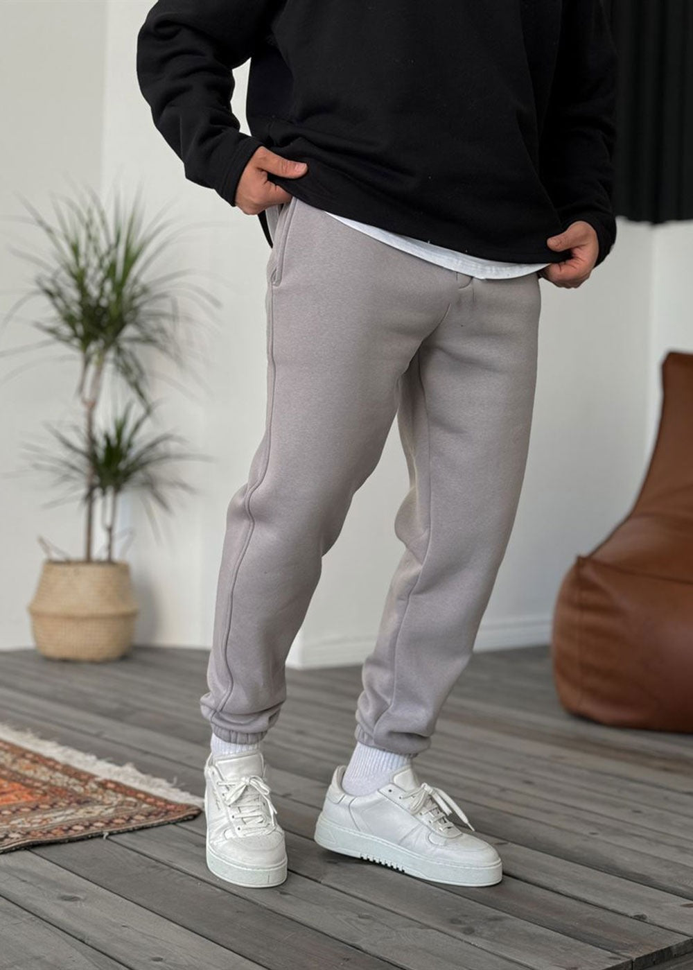 Φόρμα Jogger Με Εσωτερική Επένδυση Λάστιχο Στο Τελείωμα – Γκρι
