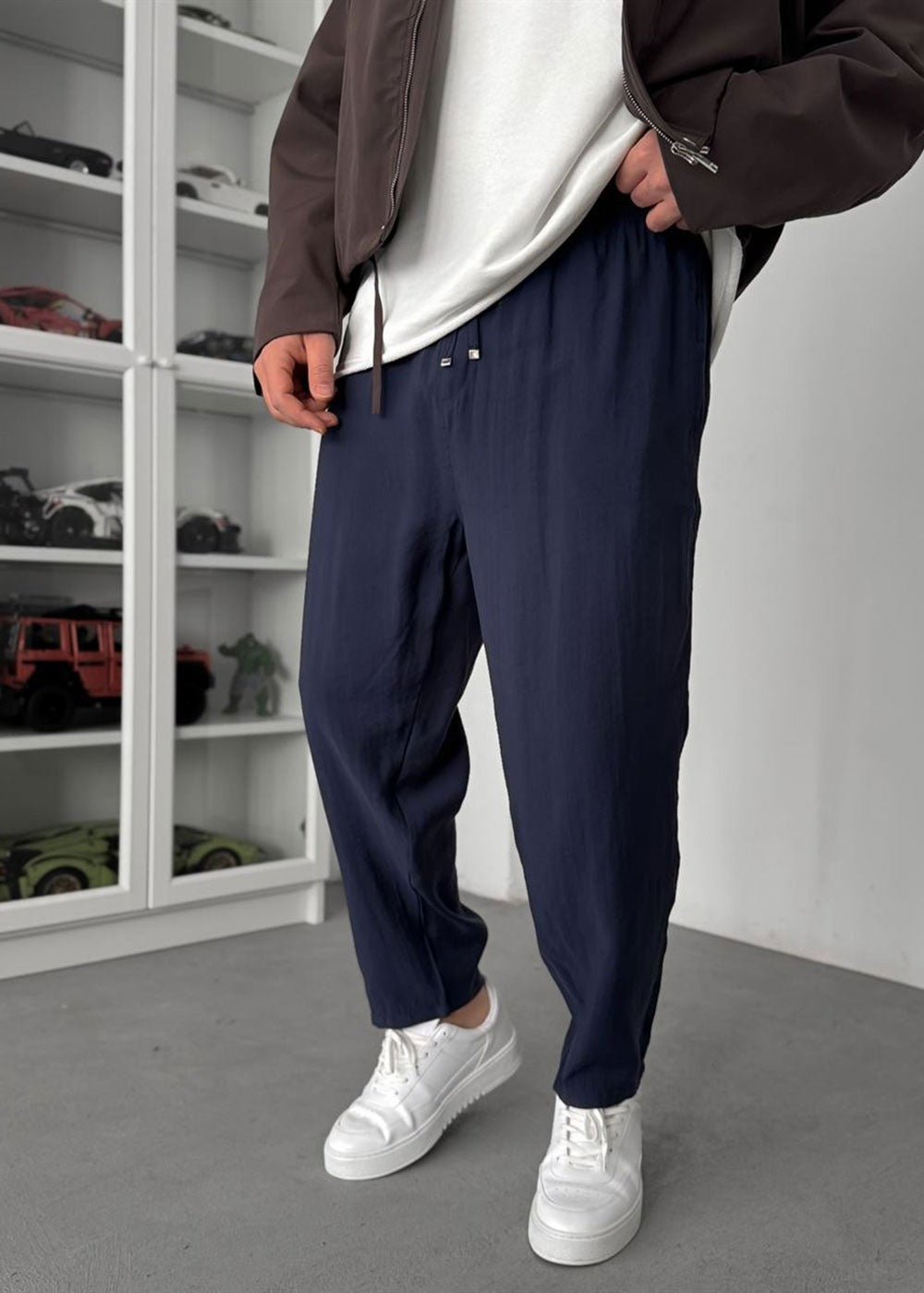 Premium Λεπτό Παντελόνι από Tencel – Σκούρο Μπλε