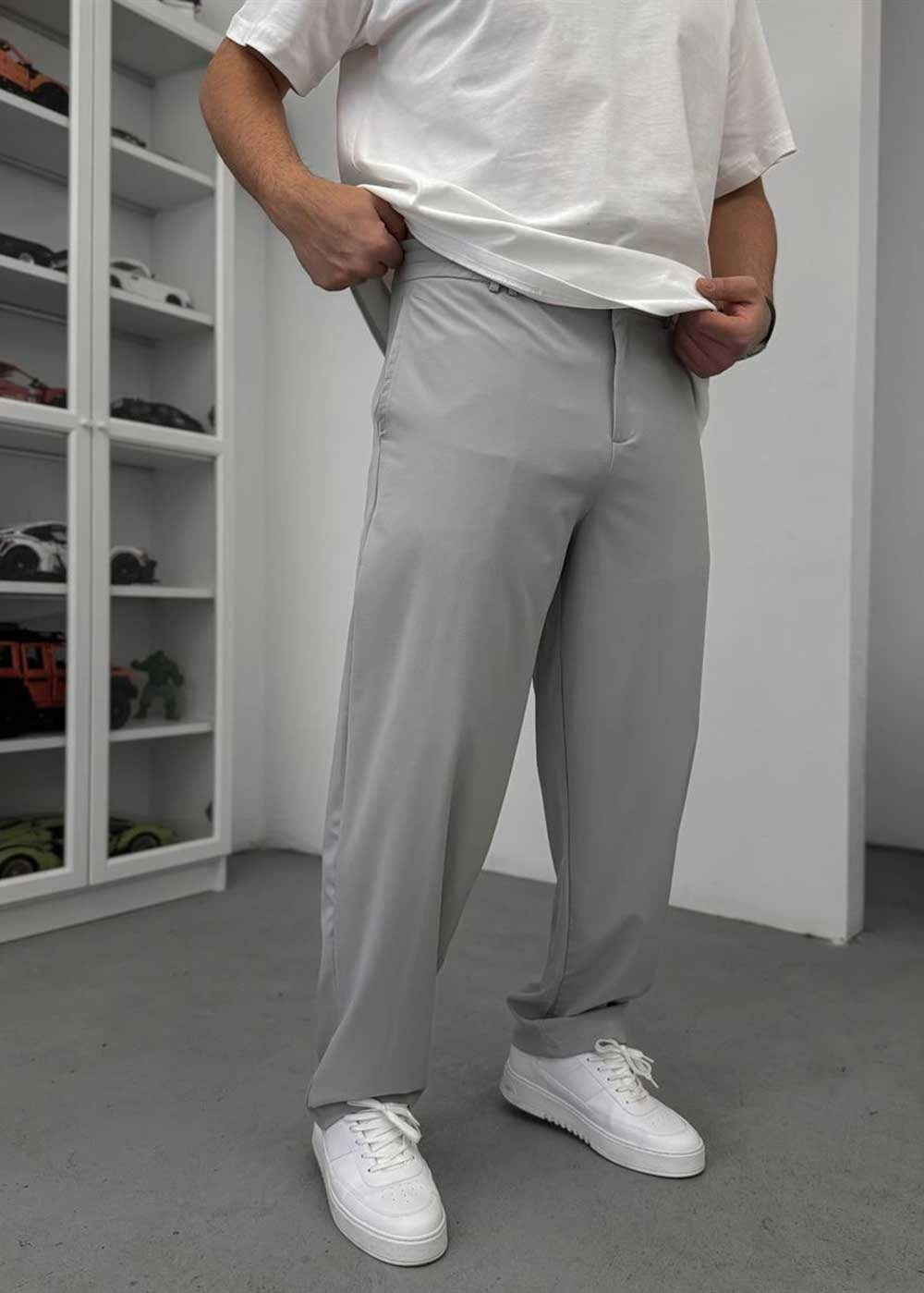 Baggy Παντελόνι “Waffle-Flex” Premium Stretch Edition – Γκρι – 2