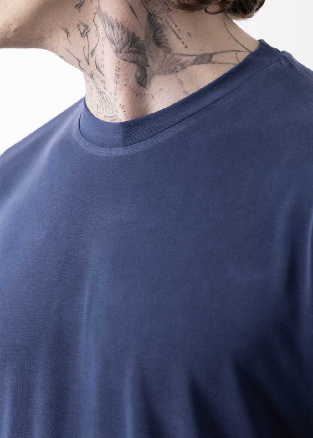 Modal Suprem T-Shirt Κανονικής Γραμμής – Indigo – 2