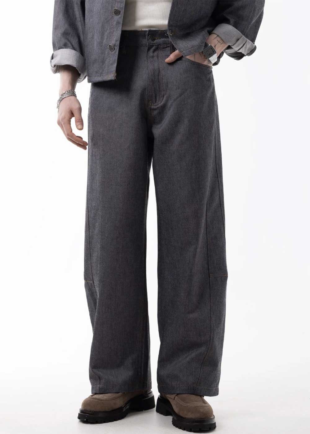 Denim Co-ord Graphite Set – Σκούρο Γκρι – 2