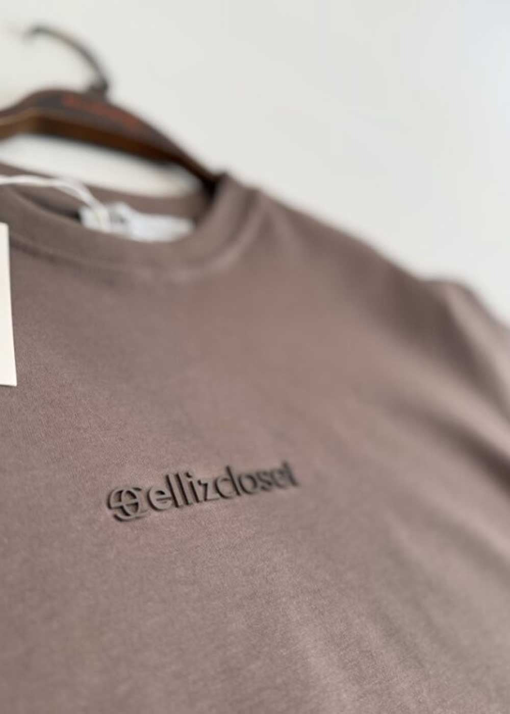 Basic Oversized T-Shirt Με Λογότυπο – Καφέ – 2
