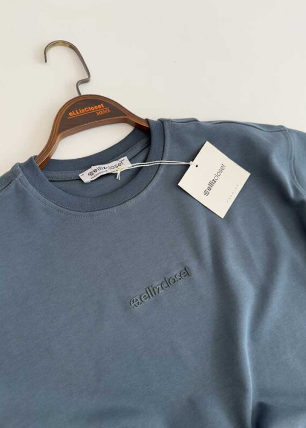 Basic Oversized T-Shirt Με Λογότυπο – Πετρόλ – 2