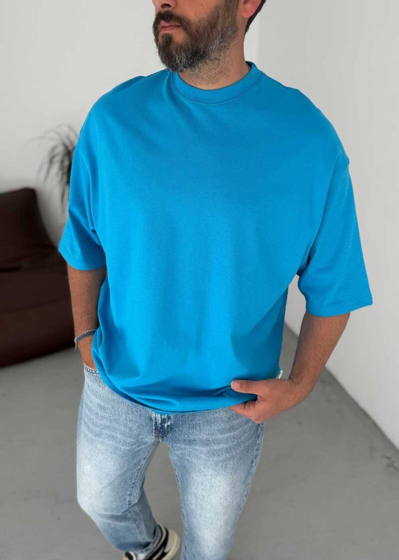 Basic Oversized T-Shirt – Μπλε – 3