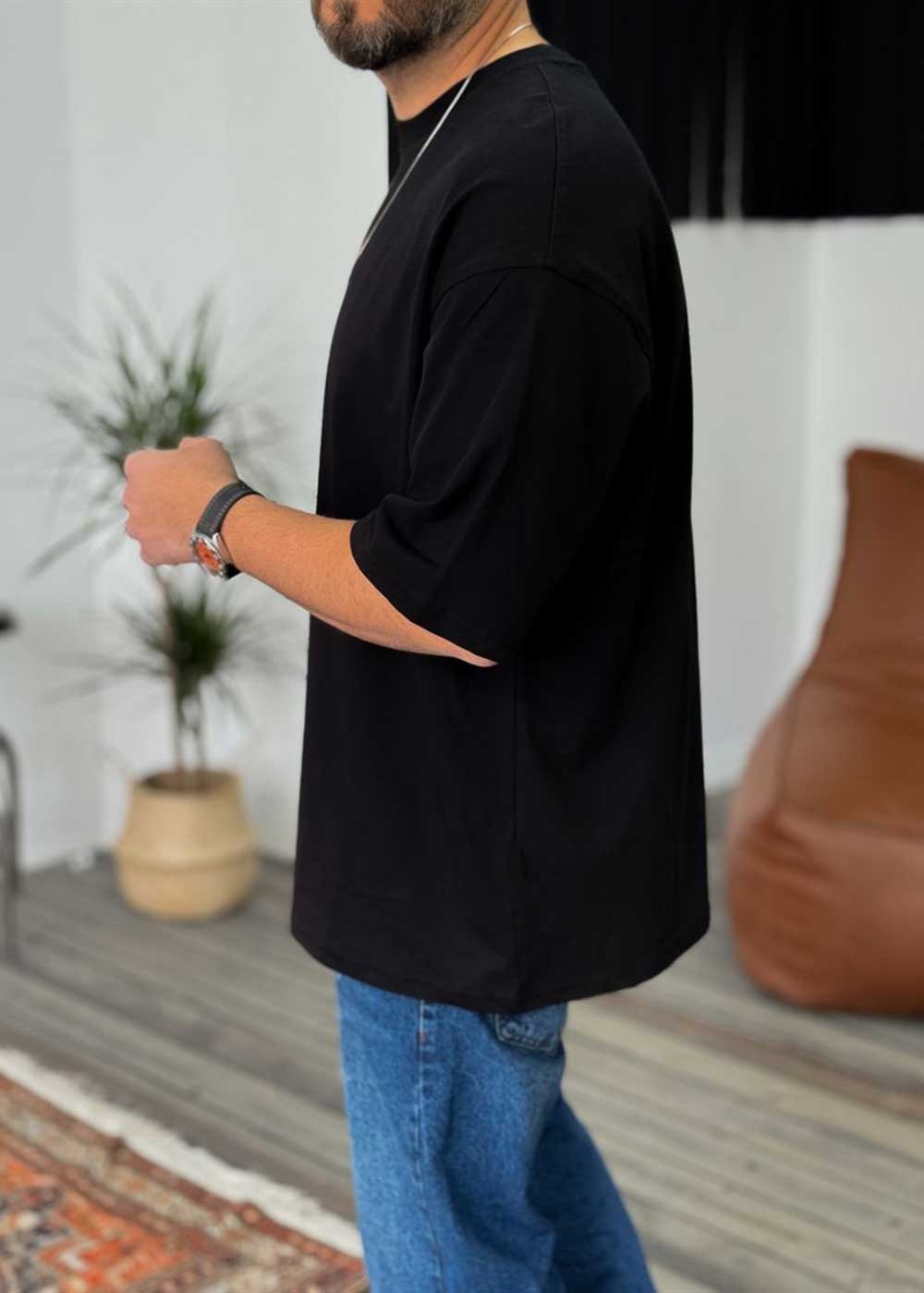 Basic Oversized T-Shirt – Μαύρο – 2