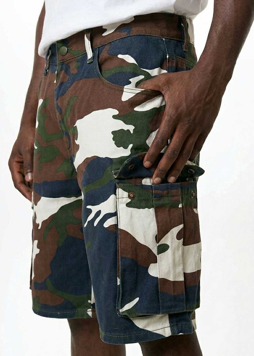 Camo Cargo Βερμούδα με Utility Τσέπες – Dark Blue – 3