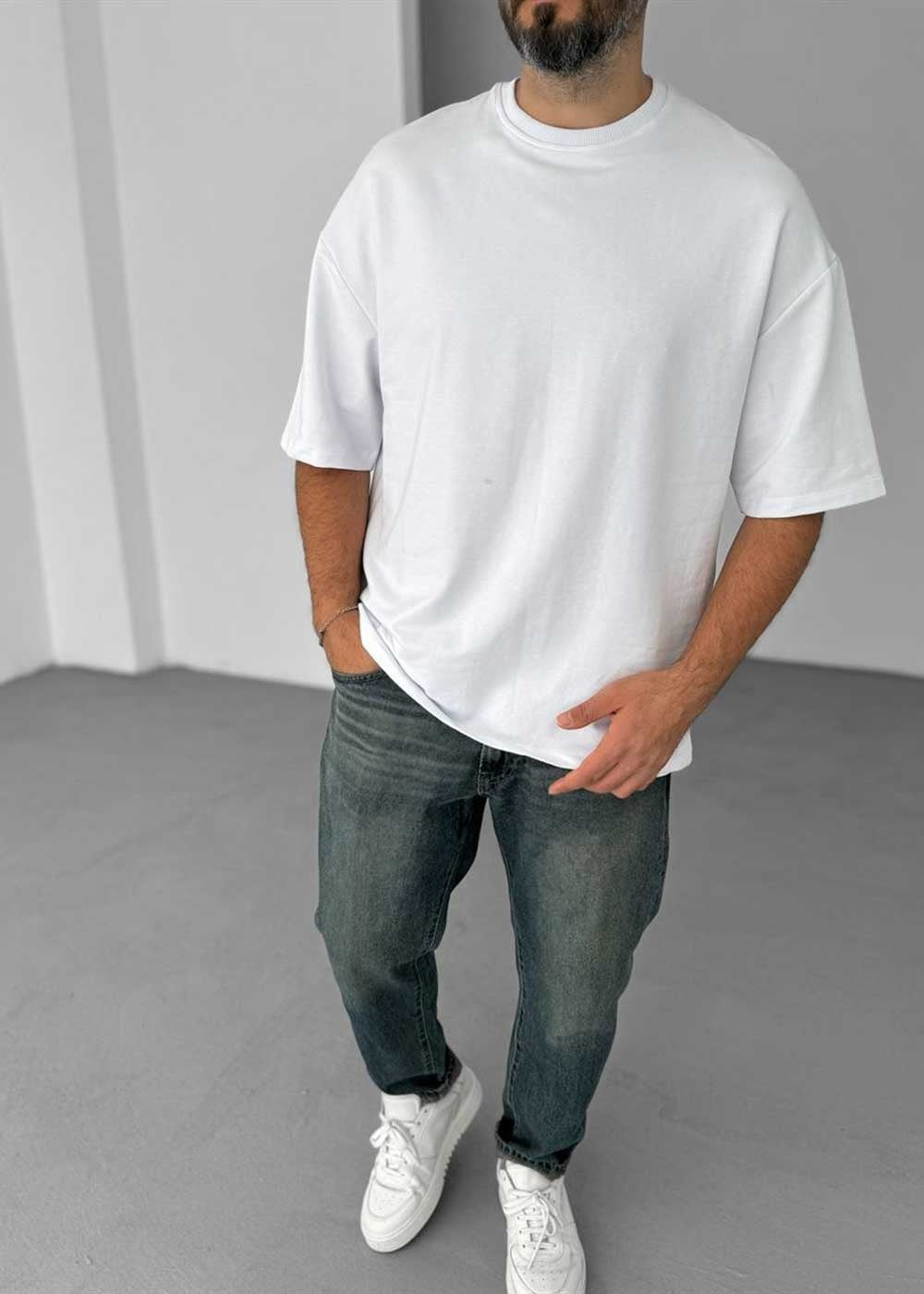 Basic Oversized T-Shirt – Λευκό – 3