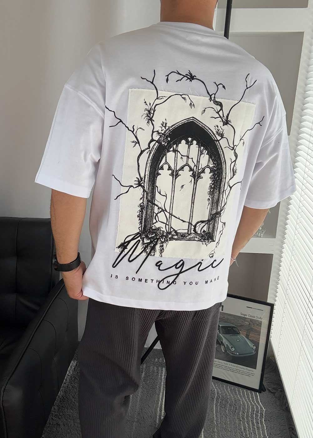 Magic Oversized T-Shirt – Λευκό – 3