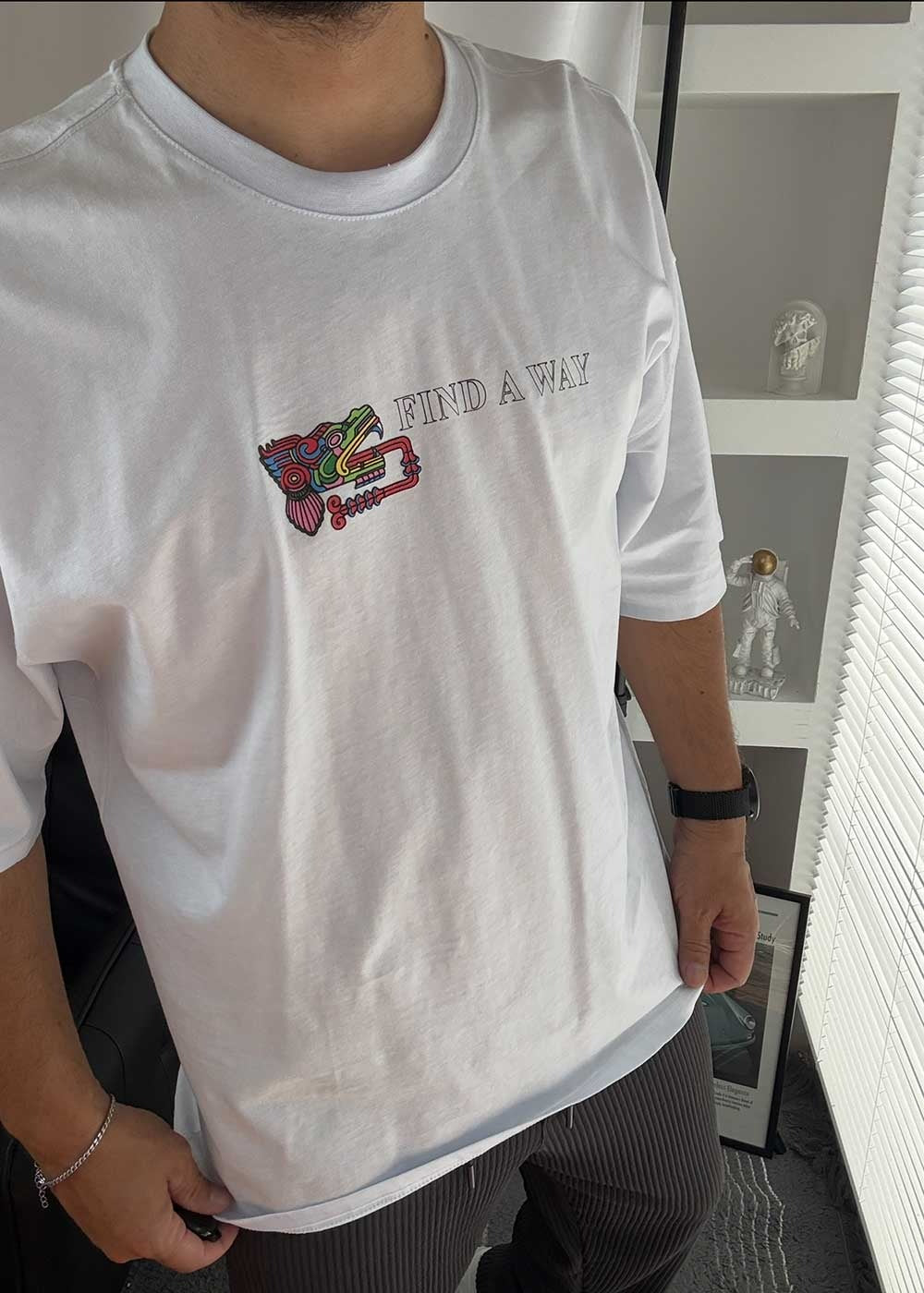 Find A Way Oversized T-Shirt – Λευκό – 3