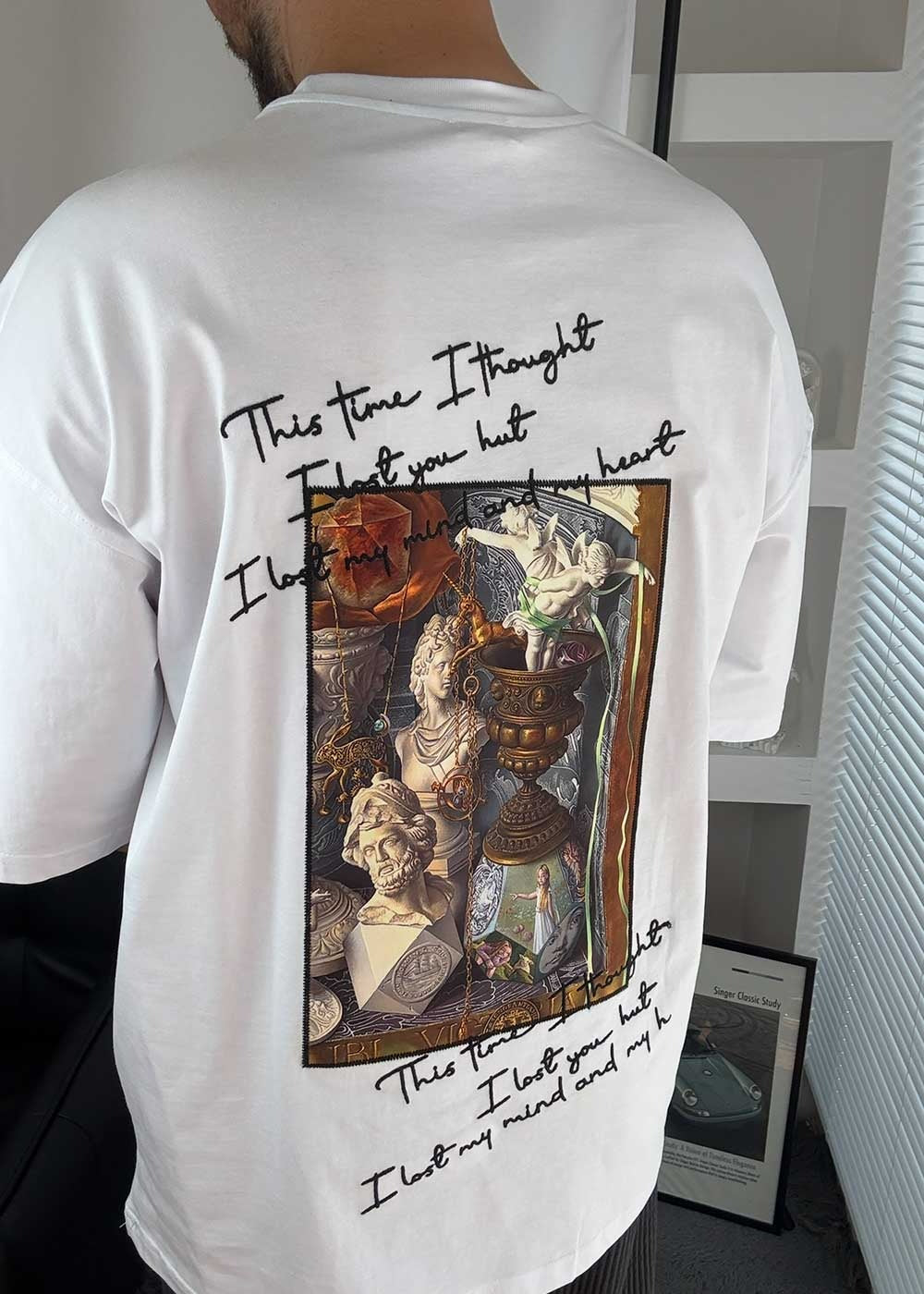 This Time Picture Oversized T-Shirt – Λευκό – 3