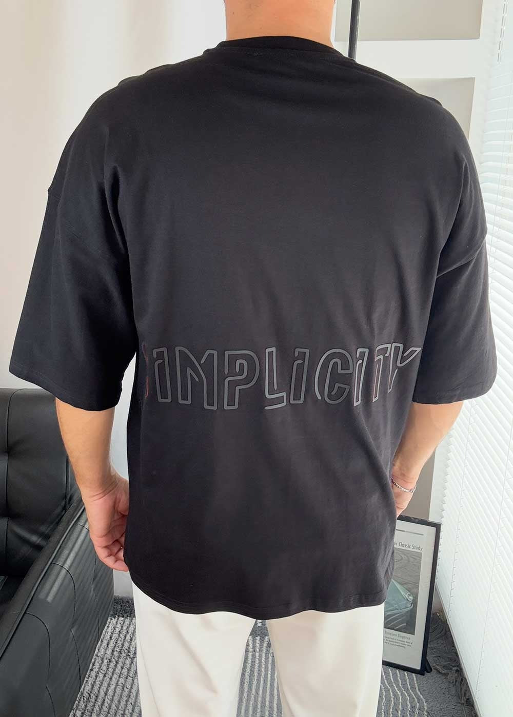 Simplicity Oversized T-shirt -Μαύρο – 3