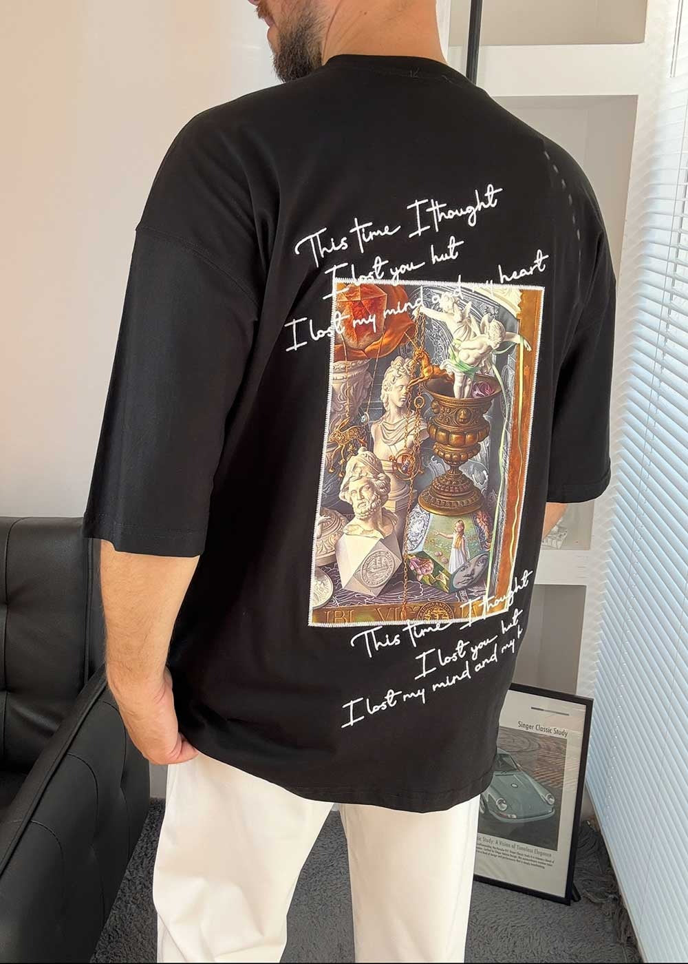 This Time Picture Oversized T-Shirt – Μαύρο – 3