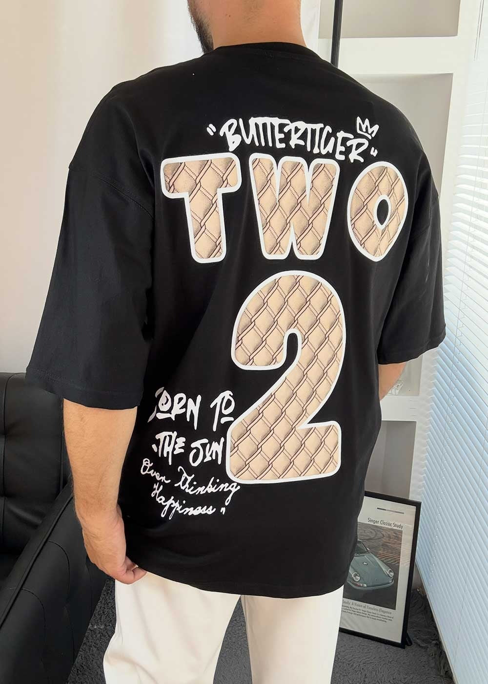 Oversized T-Shirt Two 2 – Μαύρο – 3