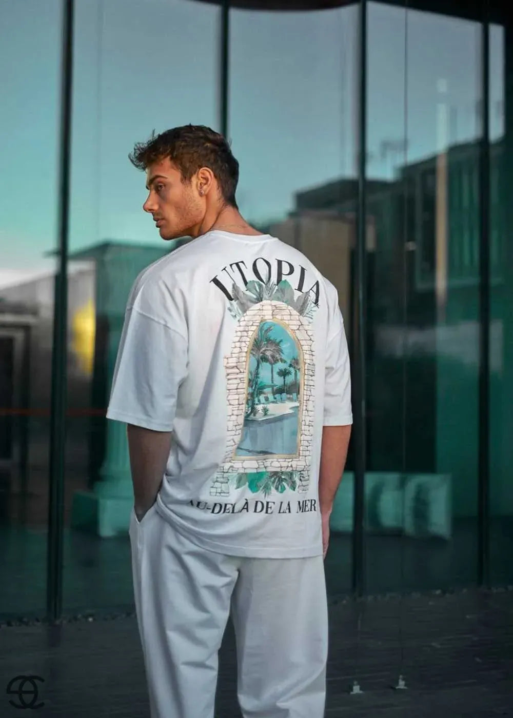 Utopia Oversized T-Shirt – Λευκό – 3