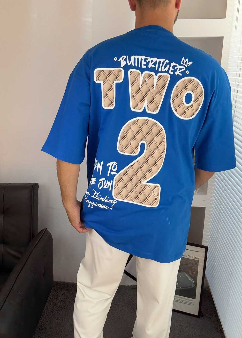 Oversized T-Shirt Two 2 – Μπλε – 3