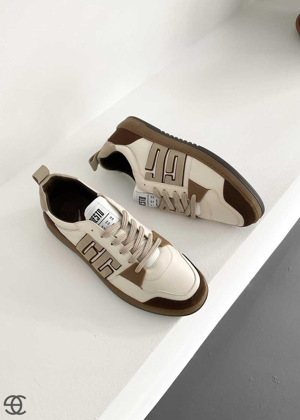 Faux Leather GG Sneakers – Καφέ – 4