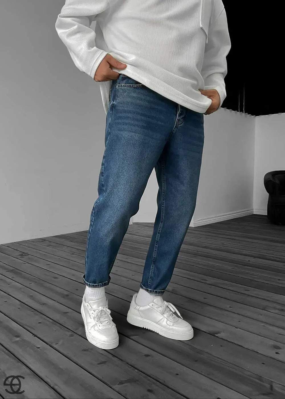 Παντελόνι Τζιν Loose Fit επεξεργασμένο – Μπλε – 2