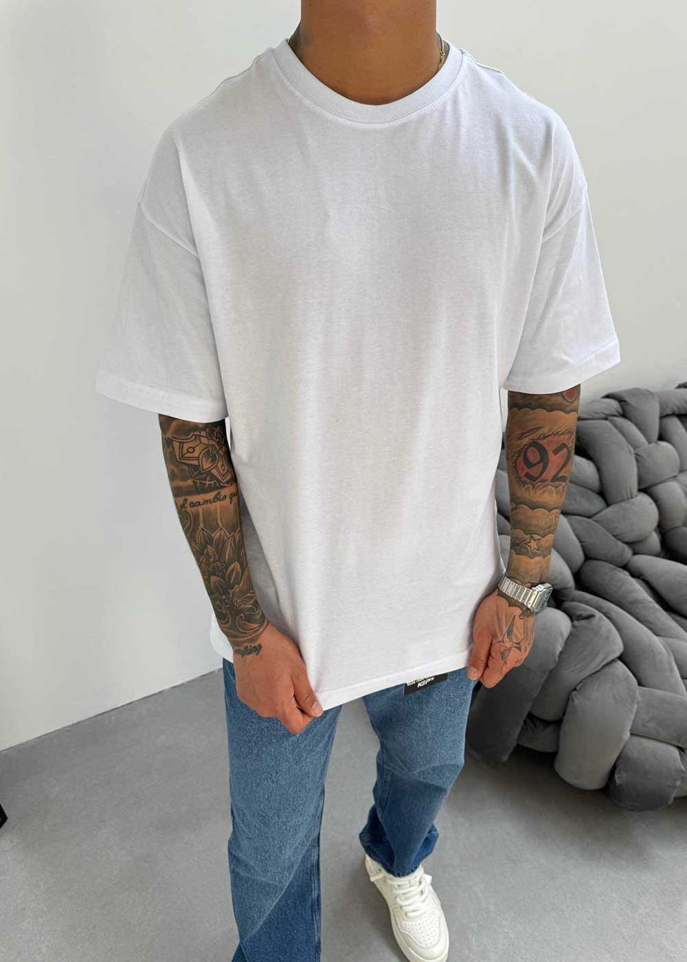 Basic Oversized T-Shirt – Λευκό – 3