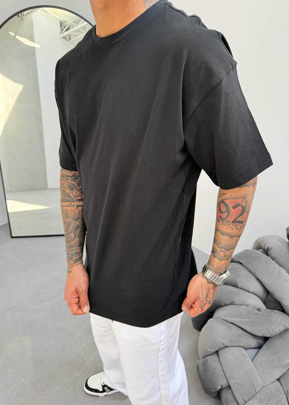 Basic Oversized T-Shirt – Μαύρο – 3