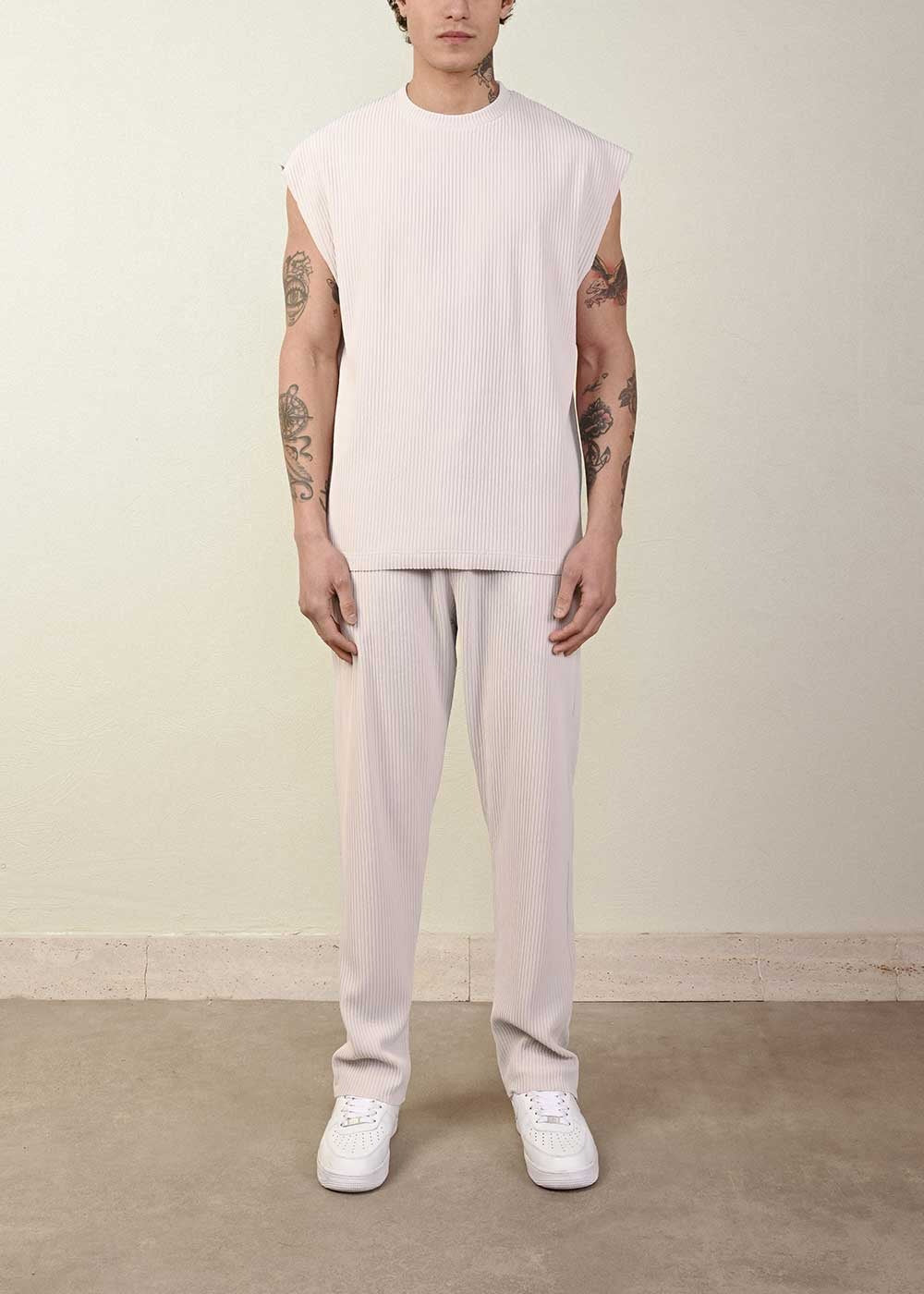 Relax Αμάνικο T-Shirt Ριπ - Γκρι Του Πάγου – 3