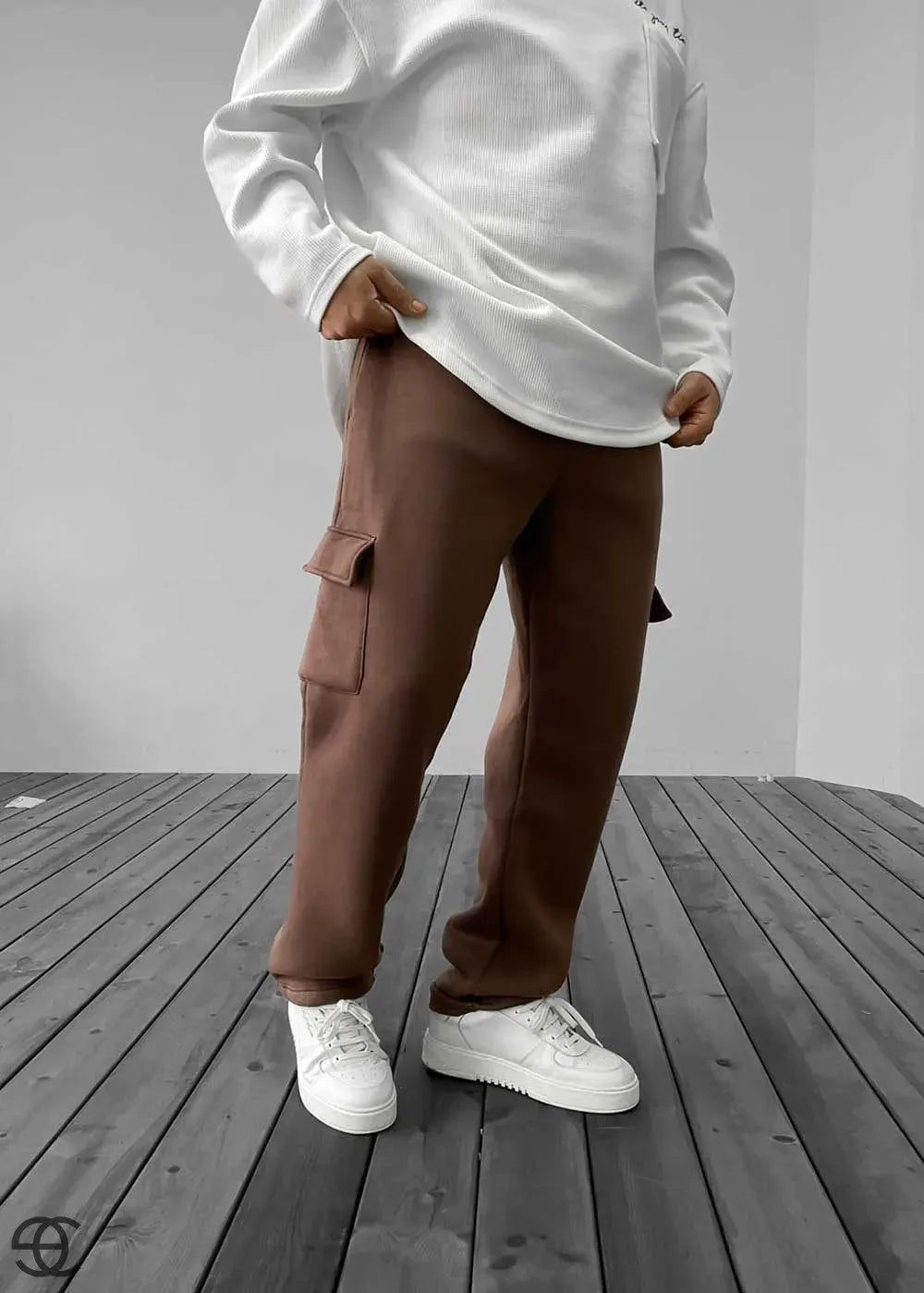 Cargo Φόρμα Regular Fit Με Εσωτερική Επένδυση – Καφέ