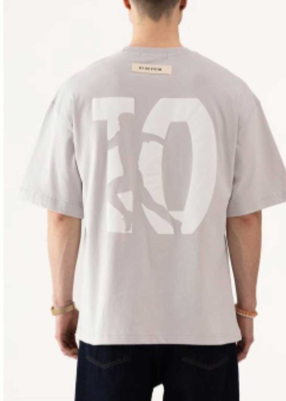 Oversized T-Shirt με Diego Graphic Πλάτης – Γκρι – 3