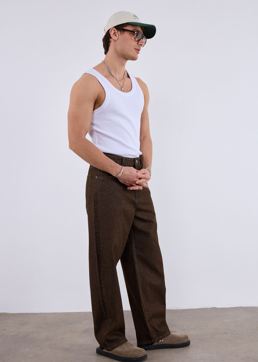 Relaxed Baggy Denim Παντελόνι – Καφέ – 3