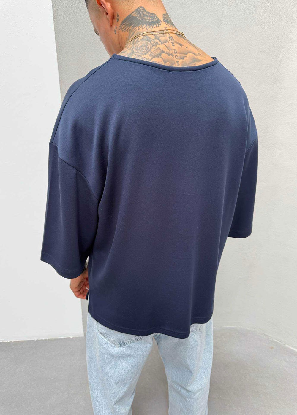 Three-Quarter 3/4 Sleeve T-Shirt Με Ελαστικότητα – Μπλε – 3