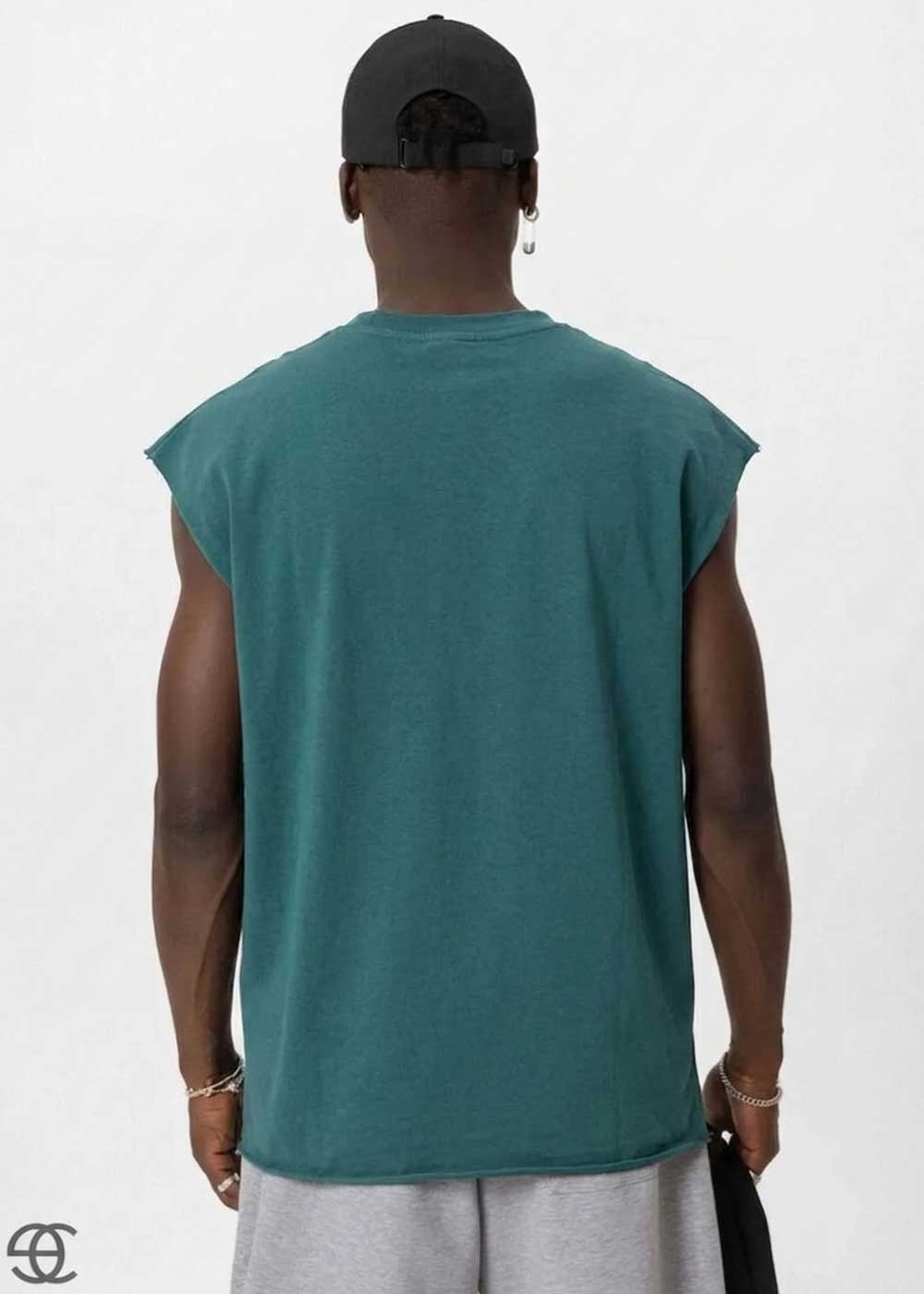 Basic Oversized Αμάνικο T-Shirt – Σμαραγδί – 3