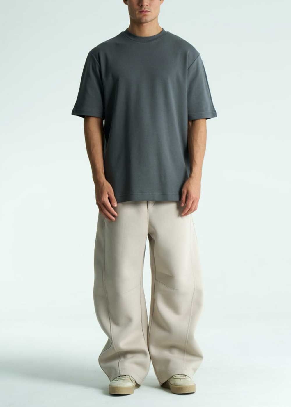 Relax T-Shirt Double-Knit Cotton – Ανθρακί – 3