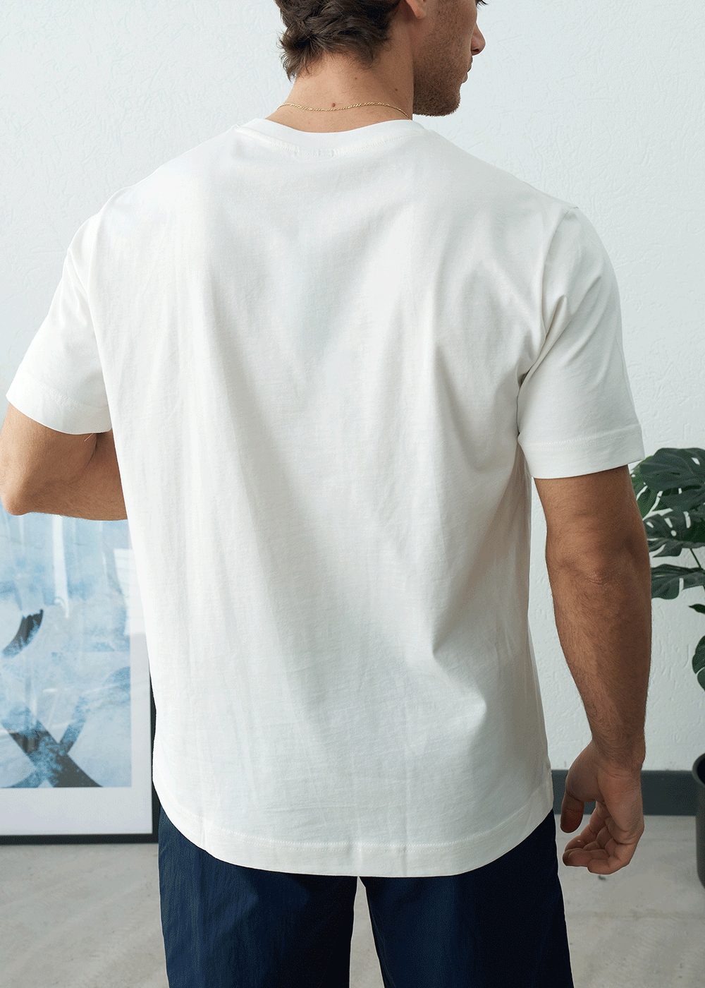 T-Shirt Regular-Fit Embroidered Logo Γκρι/Μαύρο – Λευκό – 3
