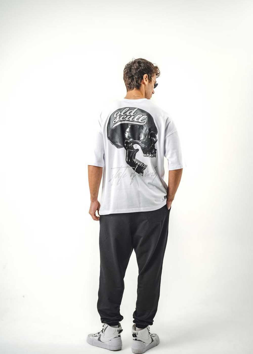 Oversized T-Shirt Old Shull-Λευκό – 3
