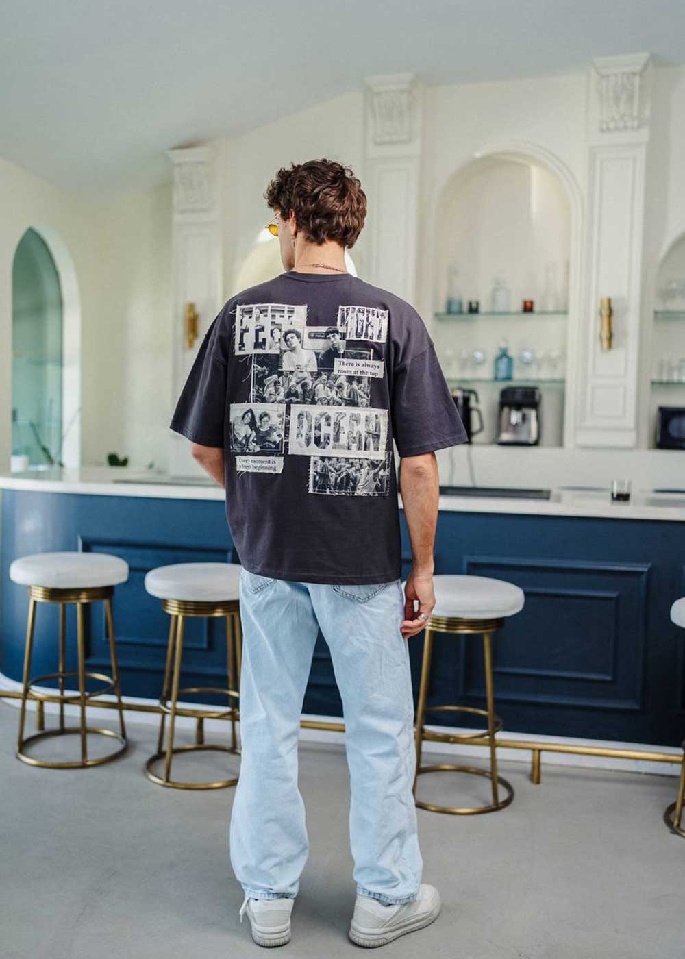Oversized T-Shirt Ocean – Γκρι – 3