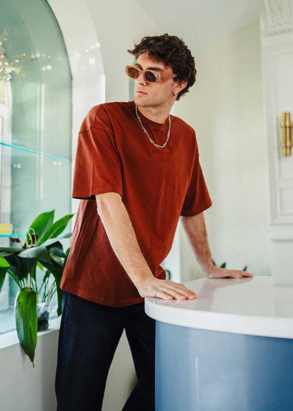 Oversized T-Shirt Revolution Με Κέντημα – Καφέ – 3