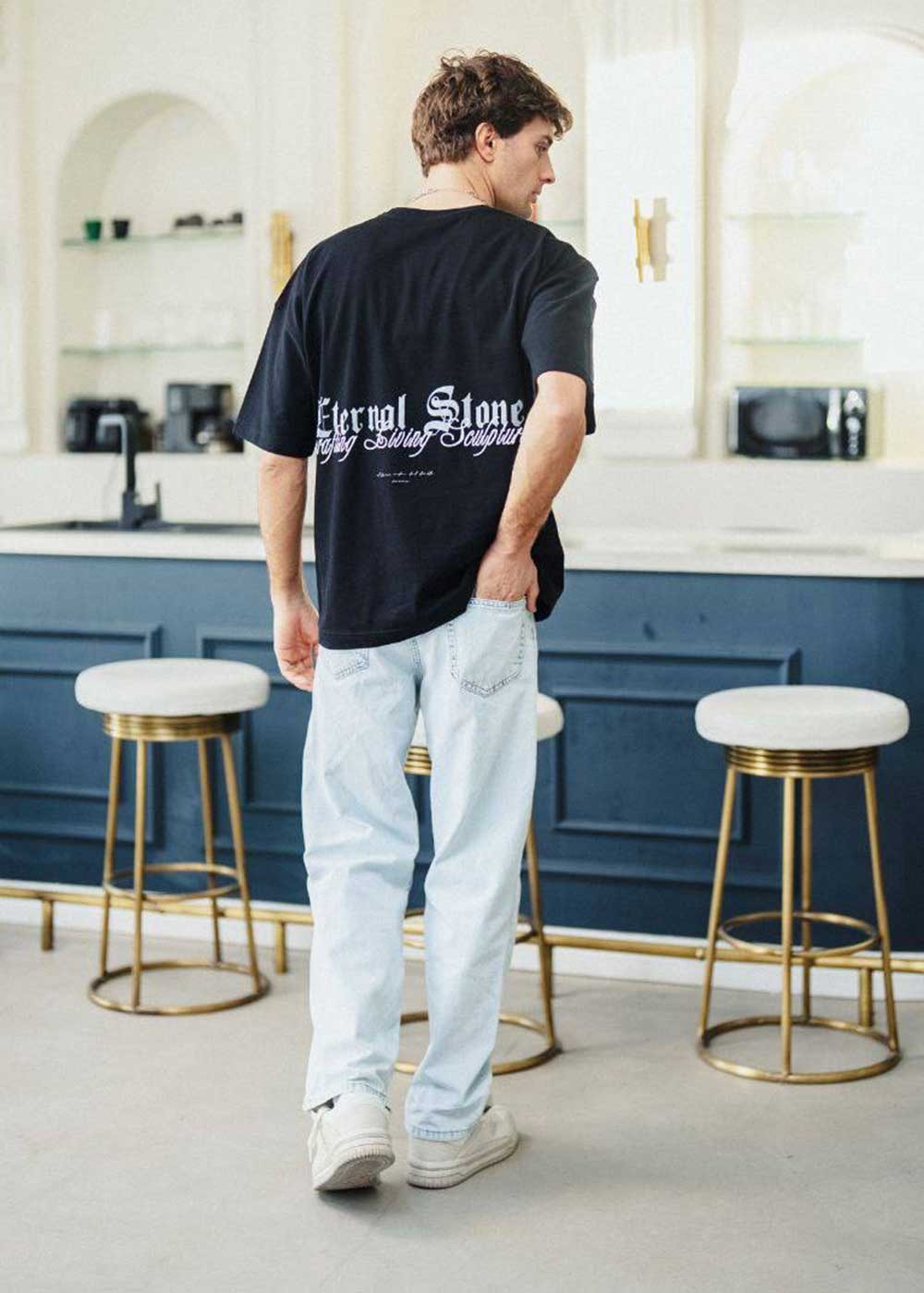 Oversized T-Shirt Eternol Stone – Μαύρο – 3