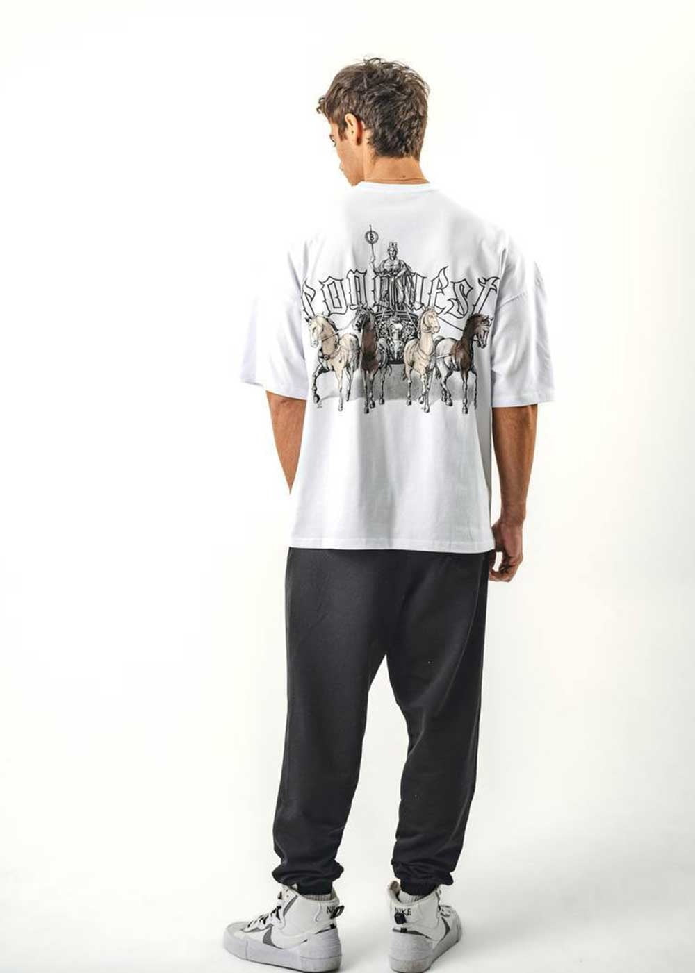 Oversized T-Shirt Conquest- Λευκό – 3
