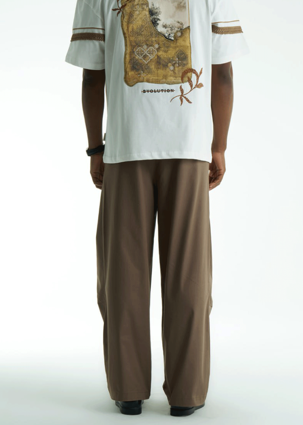 Baggy Παντελόνι Single-Pleat Chino – Καφέ – 3