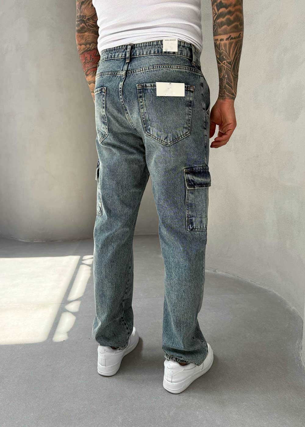Cargo Παντελόνι Baggy – Μπλε Vintage – 2