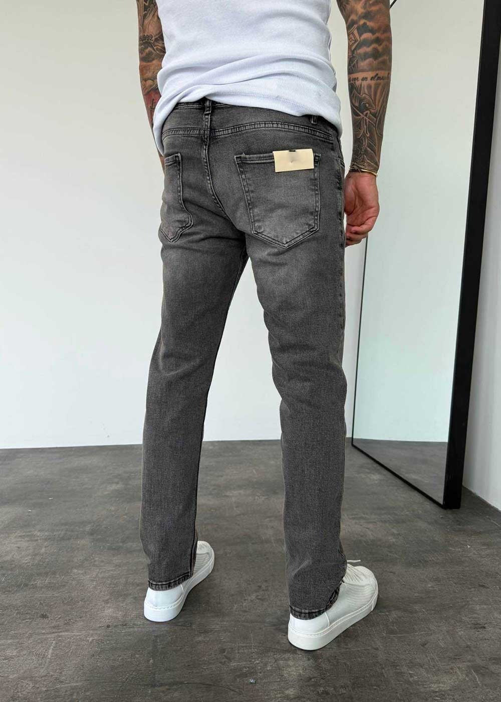 Urban Wash Regular Fit Τζιν Με Ελαστικότητα – Γκρι Ξεθωριασμένο – 2