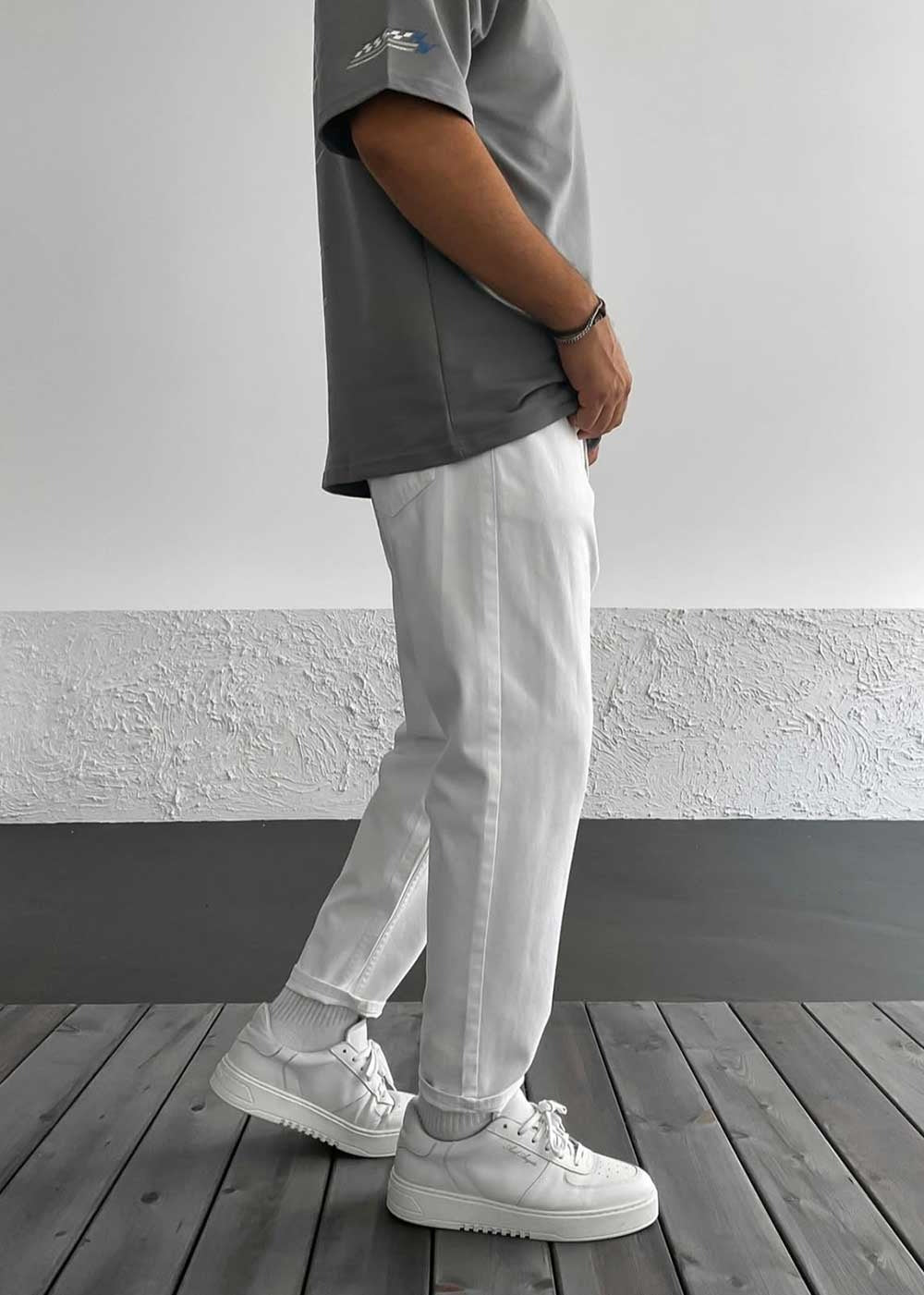 Παντελόνι Τζιν Loose Fit -Λευκό – 5