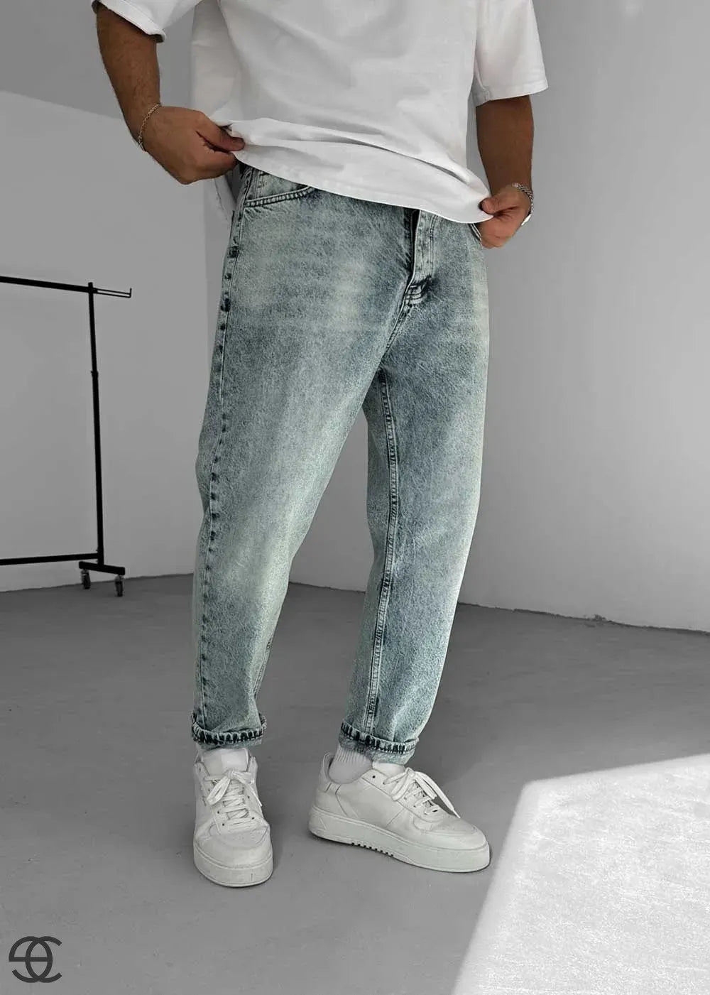 Παντελόνι Τζιν Loose Fit Με Ξεβαμμένη Εμφάνιση – Γαλάζιο – 4